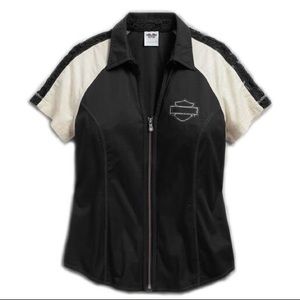NWT Harley Davidson women’s lace zip top
